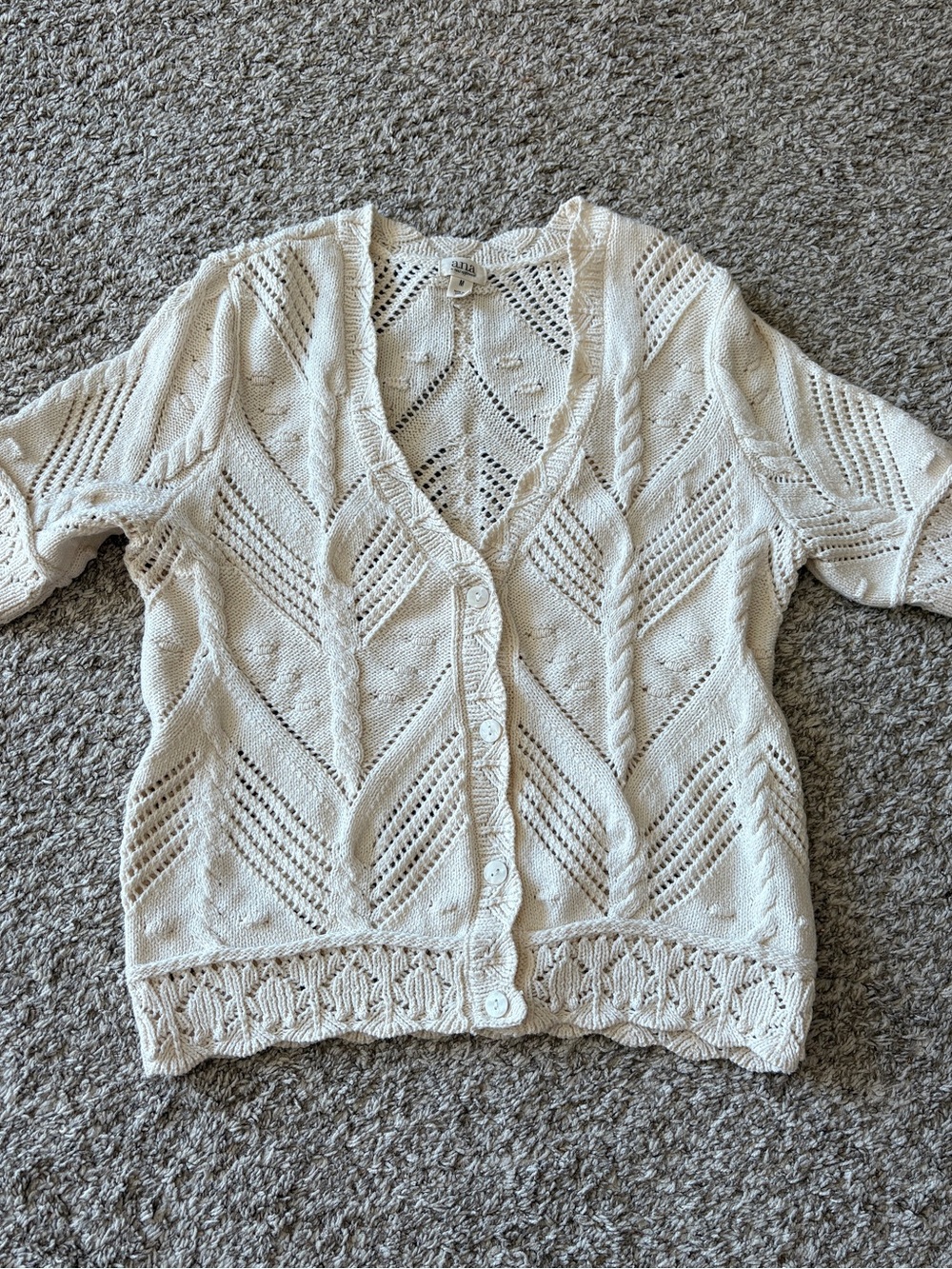 A.n.a. Open knit cardigan sweater